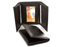 Genuine leather lizard embossed tri-fold men wallet