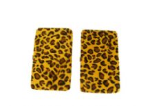 Designer Inspired Leopard Fur clutch wallet has a push lock closure. Made of faux leather.