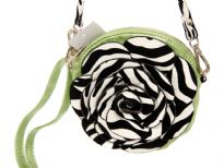 PVC Flower Shoulder Bag. Top zipper closing.