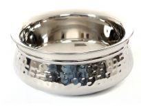 Stainless Steel Double Wall Hammered Moroccan Dish Bowl. Made in India.