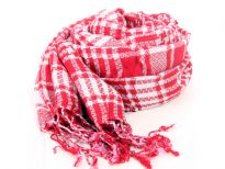 100% viscose yarn dyed scarf in red & white checkered print & twisted fringes at its ends. Imported.