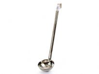 Stainless Steel 6 Oz. measuring ladle Thickness: 0.9 mm Weight: 125 gms.Length: 14 inches