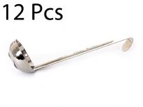One piece measuring ladle with Stainless Steel Handle is a necessary item for any kitchen. Due to its 18-8 stainless steel construction the handle is extremely durable. This measuring handle has a hook end. 