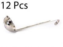 One piece measuring ladle with Stainless Steel Handle is a necessary item for any kitchen. Due to its 18-8 stainless steel construction the handle is extremely durable. This measuring handle has a hook end. 