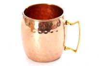 100% Pure Copper Hand Made Hammered Moscow Mule Mug with Brass Handle. Capacity : 20 Oz.
