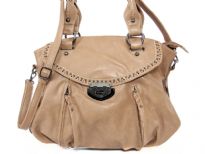 Faux Leather Fashion handbag. top zipper closing, center divider, back outside zipper pocket, adjustable shoulder strap included.