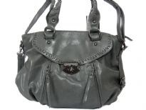 Faux leather fashion handbag. Top zipper closing, center divider, back outside zipper pocket, adjustable shoulder strap included.