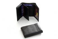 Genuine Leather Tri-Fold men wallet. RFID Secured. Card Slots-9, Bill Compartment-2, Zipper-1, ID Slot-1, Sheep Leather