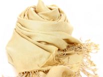 Rayon Pashmina shawl with beaded fringes.