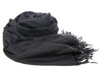 Rayon Pashmina Shawl with beaded fringes.