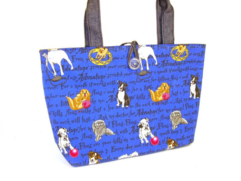 Wholesale Handbags #puppylove Dog Picture Denim Bag Made in USA