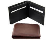 Genuine leather bi-fold men wallet