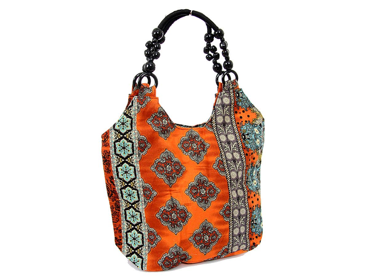 Wholesale Handbags qq1050og Printed Fabric double handle shoulder bag