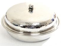 Hammered Stainless Steel Round Dish