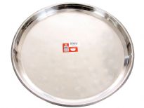 Stainless Steel 16 inches Swirl round tray. Hand polished and Made in India