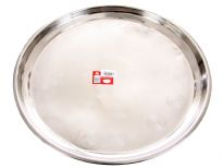 Stainless Steel 18 inches swirl round tray.Hand polished and Made in India.