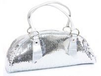 Sequin Evening Bag. Top Zipper Closing.