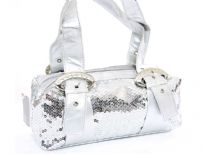 Sequin Evening Bag. Top Zipper Closing.