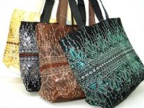 Embroidered Sequin Accented Handbag