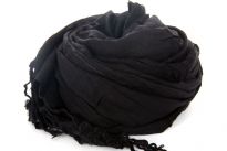 100% viscose solid color scarf with fringes.