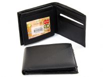 Carry your money in style. This is a faux leather bi-fold men wallet with 6 credit card slots and 2 ID Windows. As this is genuine leather, please be aware that there will be some small creases and nicks in the leather but the wallet are all brand new. 