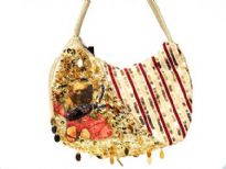 Rayon Fabric Sequin Handbag