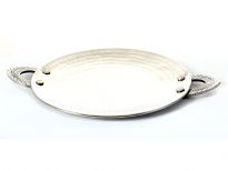 Stainless Steel Tawa Dish - Hammered by Hand. Hand made Riveted Handles for long life. 