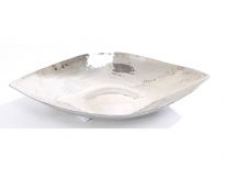 Hammered Stainless Steel Boat Shaped Tray