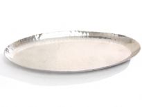 Hammered Stainless Steel Oval shaped Tray