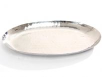 Hammered Stainless Steel Oval Tray