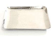 Hammered Stainless Steel Square Tray