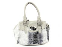 Crocodile embossed PVC Double handle handbag.