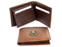 Embossed Genuine leather wallet with horse shoe Concho.