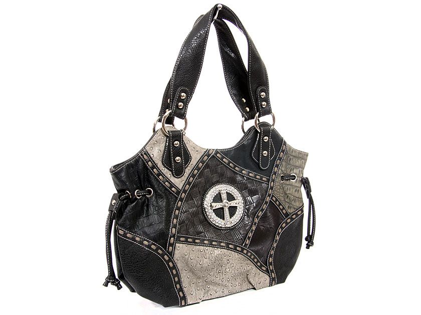 Wholesale Handbags #wwp-007c-bk Patch work Cross double handle bag. Top ...