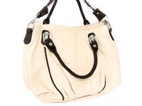 PVC Double Handle Bag. Zipper closing, inside center divider, outside back zipper pocket