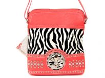 Animal Print Fleur De Lis Messenger Bag