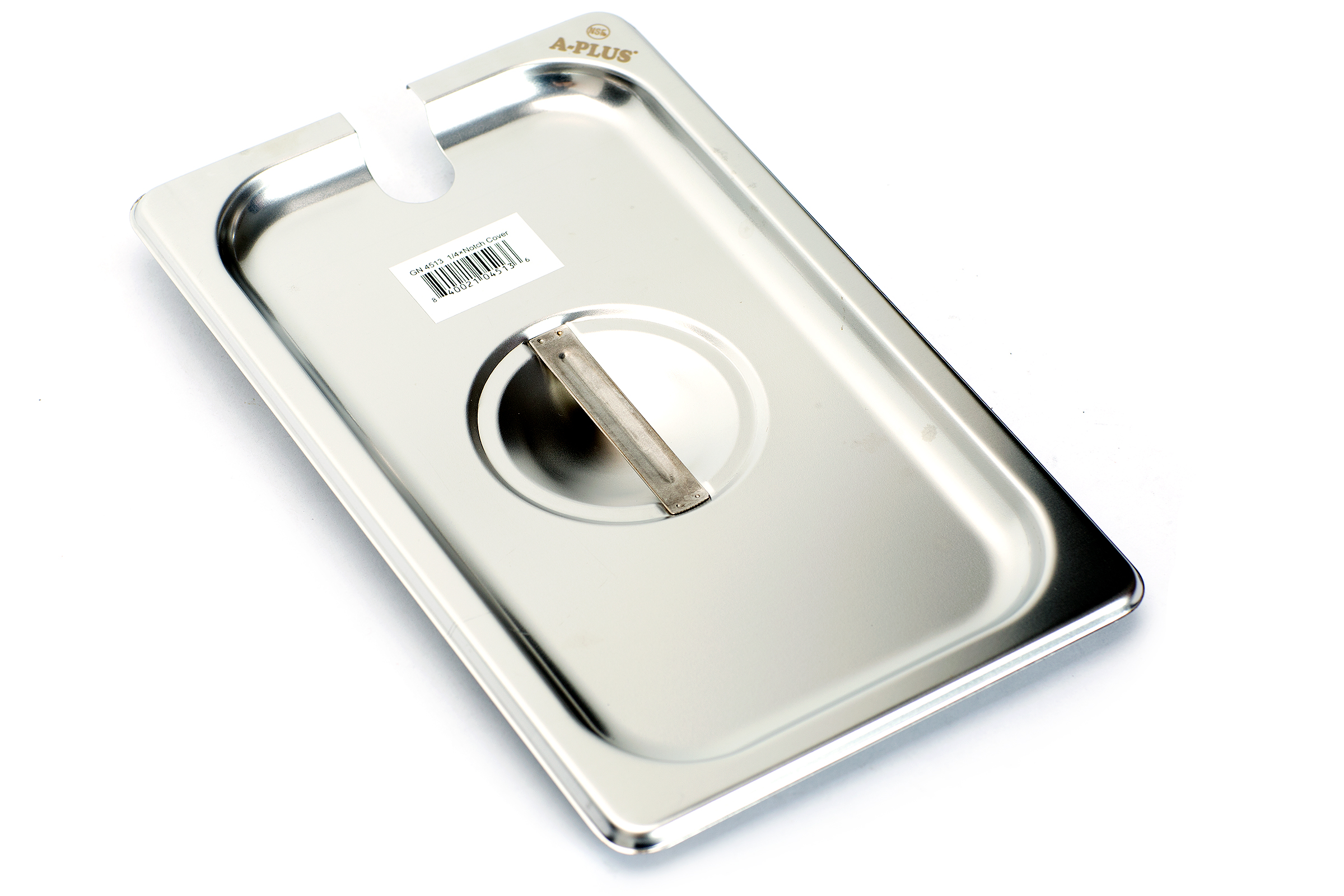 1/4 Size 25 Gauge Steam Table Pan Food Pan Cover with Notch