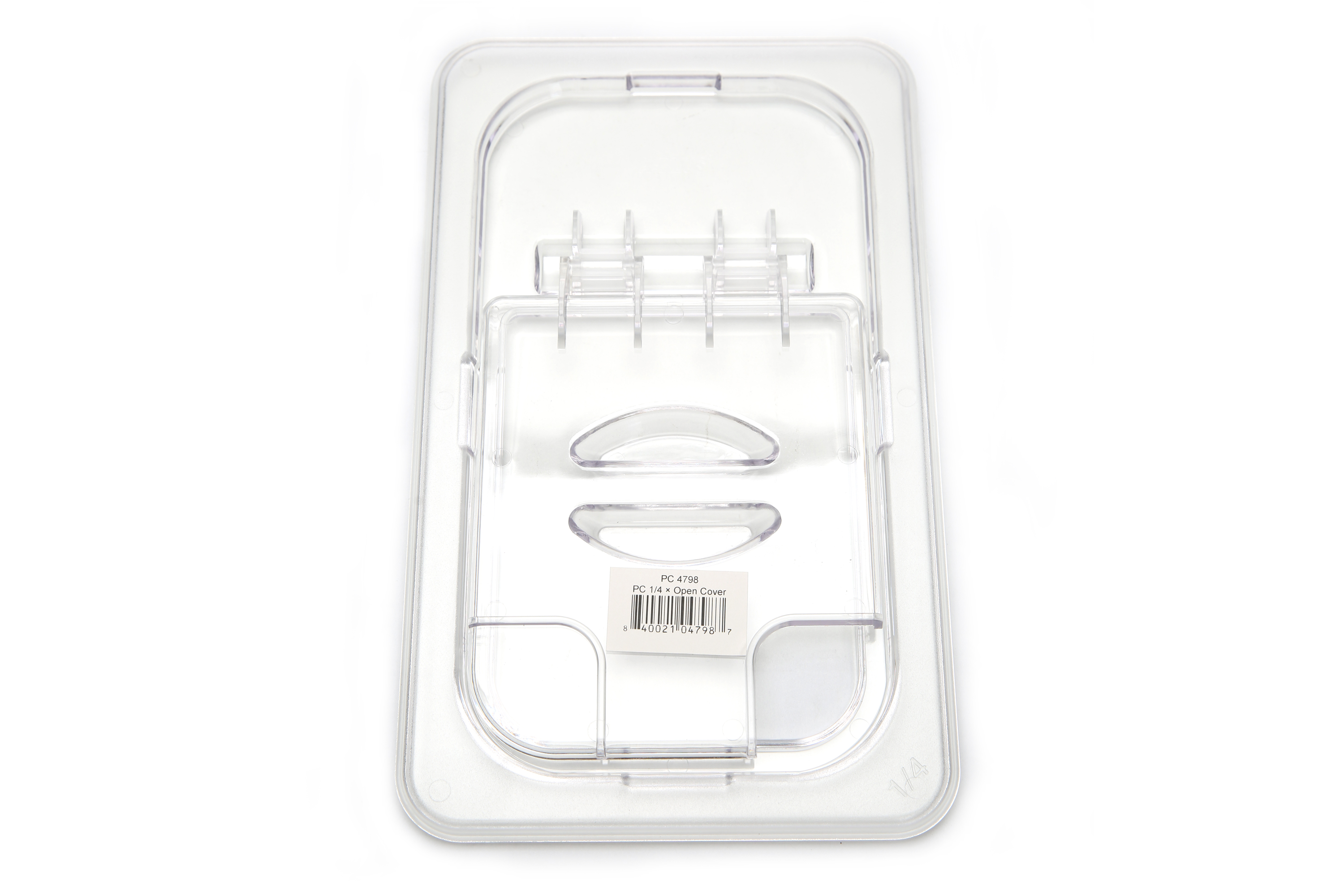 Polycarbonate 1/4 size food pan open cover