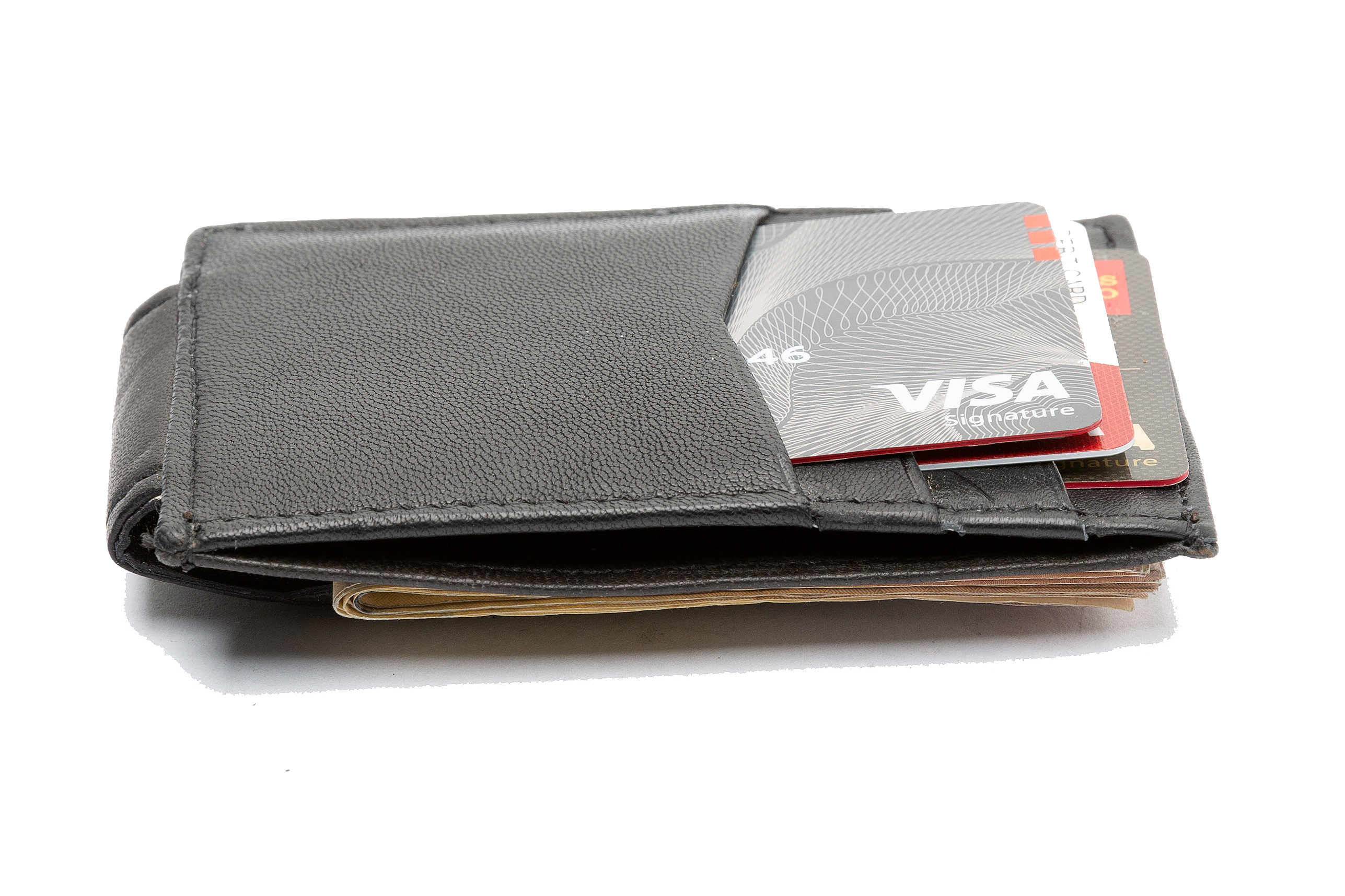 Lot of 12 Leather Magnetic Money Clip Credit ID Holder Wholesale Dozen Black