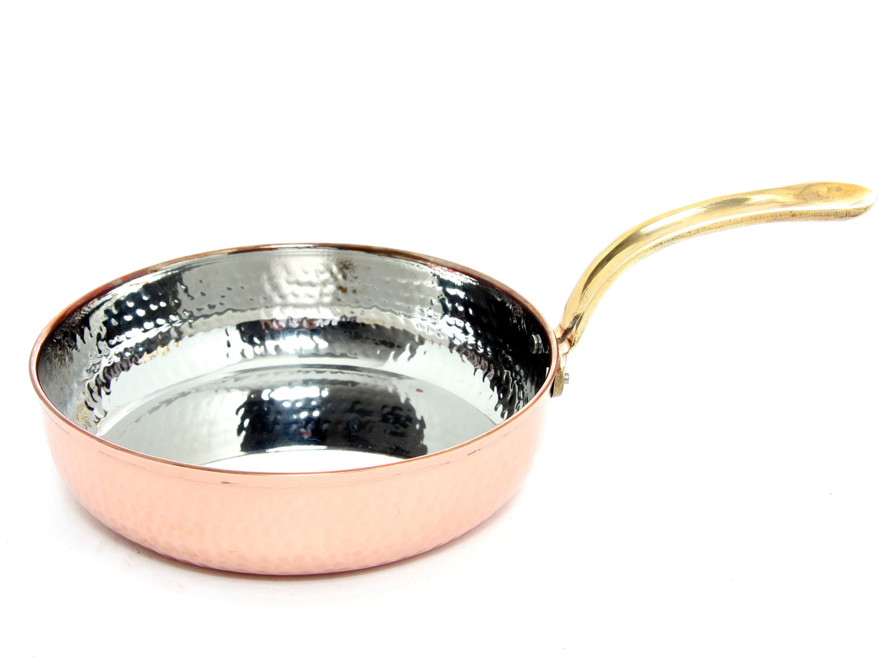 Hammered Stainless Steel Copper Plated Fry Pan Dish