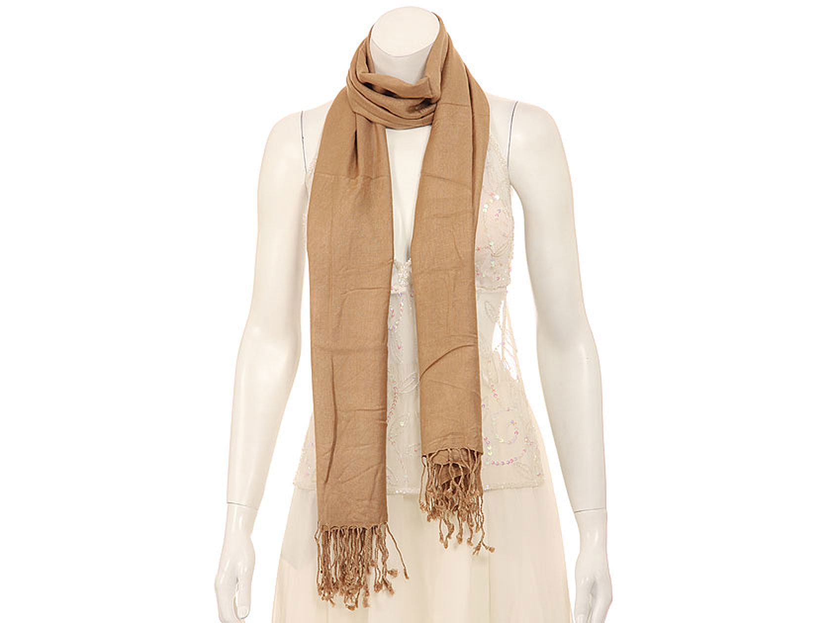 Women's Viscose Woven Khaki Shawl in Khaki 28 x 80 inches #ps-1-kh ...