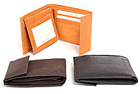 men's black leather wallet with coin pocket — MUSEUM OUTLETS